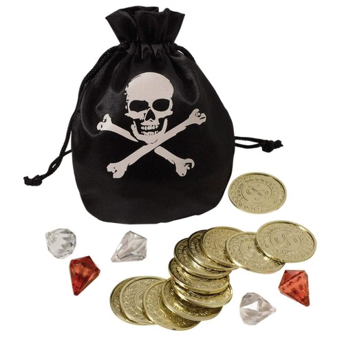 Pirate pouch with plastic gold - plastic,
