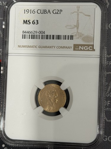 1916 pesos oro ms63 - pesos, ngc
