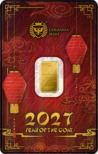 Gold minted bar year - bar,
