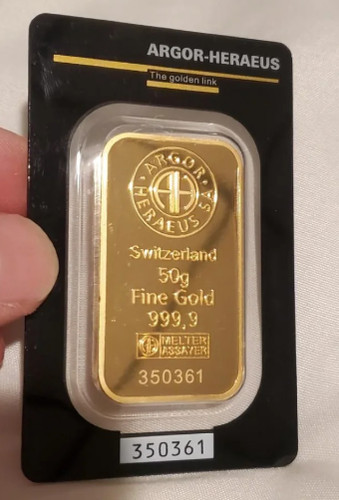 Argor heraeus gold bar - 1, oz