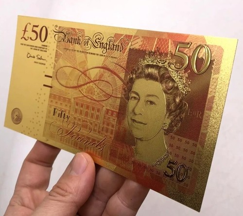 Queen elizabeth gold note - gold,