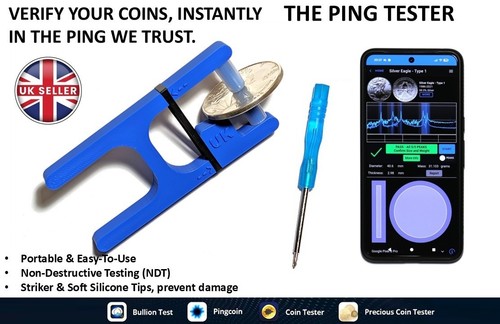 Silver gold coin ping tester - gold,